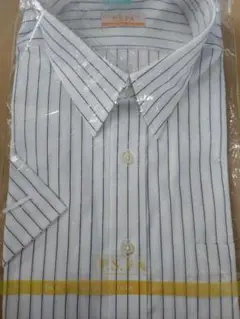 【新品】P.S.FA 半袖シャツ Lサイズ ストライプ ネイビー
