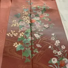 正絹 ピンクから渋め小豆色 訪問着 あわせ 丸洗い済み