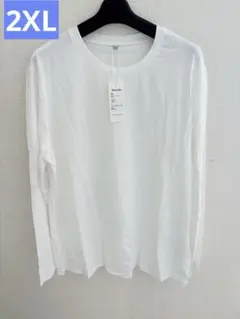 ⭐️メンズ クルーネックTシャツ 長袖 2XL 白