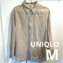 ユニクロ　UNIQLO レディース　ストライプ　長袖シャツ　Mサイズ