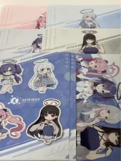 ローソンブルーアーカイブクリアファイル6種コンプリート1セット＋9枚　計15枚
