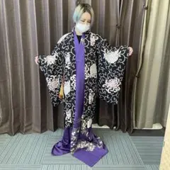 正絹 アンティーク長羽織 蔦柄 唐草模様 美品 大正浪漫