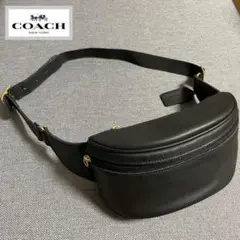 レア COACH オールドコーチ ウエストポーチ グラブタンレザー ブラック