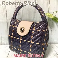 ヴィンテージ ロベルトリッチ ラタン×レザー カゴバッグ ハンドバッグ Yahoo!オークション -「roberto ricci」(レディースバッグ) の