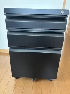 オフィスコム　デスクワゴン3段 幅395x奥行510x高さ600mm スチール黒