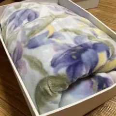 大阪西川 花柄 アクリル毛布ブランケット 140x200