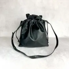 美品 LOEWE ヴィンテージ アナグラム ナッパレザー ショルダーバッグ 巾着