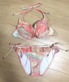 RESPIRO 美品 水着 ピンク花柄 ビキニ フリル