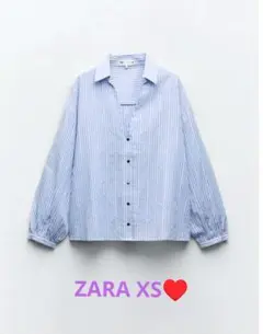 ZARA　XS 5〜7号　春夏物　ストライプ 長袖シャツ　レディース　ザラ