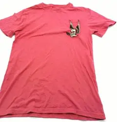 ✨️美品✨️Ed Hardy スカルと翼刺繍 Tシャツ 赤