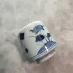古伊万里 染付 覗き 猪口 江戸時代 骨董 アンティーク 金継ぎ 金直し