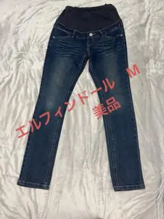 エルフィンドール　マタニティパンツ ブルー ストレッチ　M