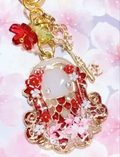 宝石アマビエ様　赤　キーホルダー