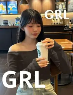美品　グレイル　トップス　ワンショルダー　ロンT　チャコール　フリーサイズ