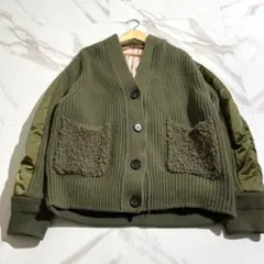 入手困難✨ ヌメロヴェントゥーノ ナイロン ニット 切り替え ボンバージャケット