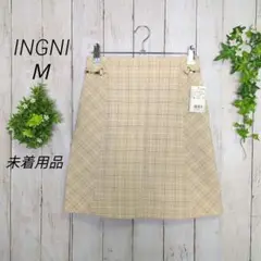 【INGNI】イング　ミニスカート　未着用品　ベージュ×チェック柄　Mサイズ