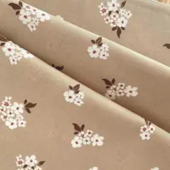 【SALE】花柄 スケア | 1mカットクロス | カフェオレブラウン