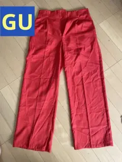 GU ジーユー　カラースラックス　レッド　XL
