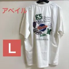 アベイル　CHIP CLIP ホワイト Tシャツ ロゴ刺繍　バックプリント　L