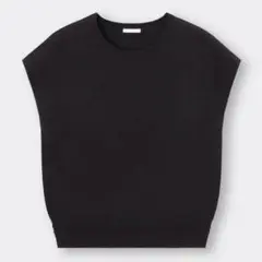 【新品】GUジーユー/フレンチスリーブセーターZ ブラック S