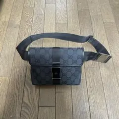 GUCCI グッチ GGキャンバス ベルトバッグ ボディバッグ ブラック