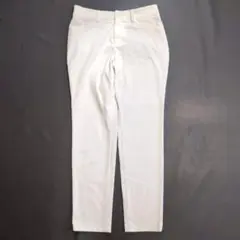 美品【ミッシェルクラン】 白パンツ (38) ストレートパンツ スラックス 無地