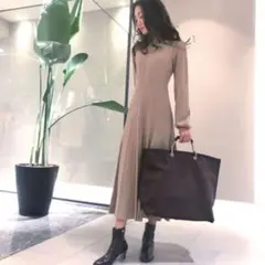 シースルー柄ニットワンピース フレイアイディー