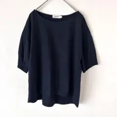 デッサン カットソー バックロング クルーネック 袖タックデザイン カジュアル