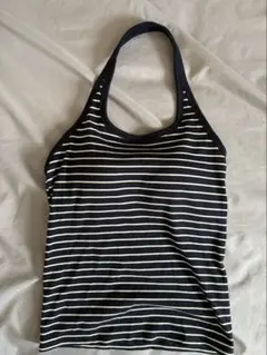 UNIQLO ストライプ柄タンクトップ Mサイズ ネイビー/ホワイト