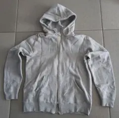 ユニクロ グレー フード付きパーカーフルジップ XL