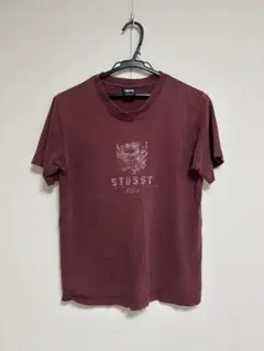 STUSSY バーガンディ Tシャツ Sサイズ