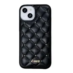 emu スマホケース iPhone16 エミュー 新品 ブラックキルティング