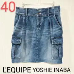 L'EQUIPE YOSHIE INABA　デニムミニスカート　40　匿名配送