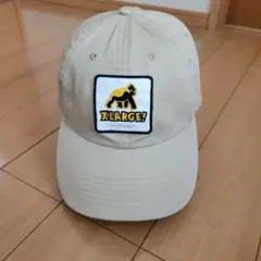 中古美品★XLARGEベージュキャップ ロゴパッチ付walkingapeキャップ