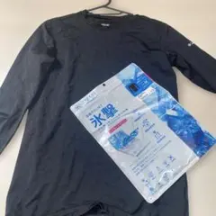 氷撃　冷感シャツ、長袖、クールネック　Mサイズ ブラック