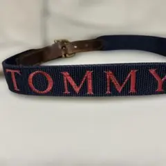 TOMMY ネイビー ロゴ入りベルト