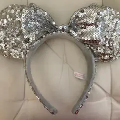 ディズニー スパンコール カチューシャー ミニー シルバー