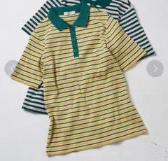 FREAK'S STORE カラーボーダーリブ半袖ポロTシャツ