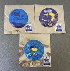 横浜Denaベイスターズ スヌーピーコラボ 缶バッジ 3点セット メルカリ便