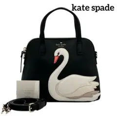 【美品✨】Kate spade スワン ハンドバッグ スエード×レザー ブラック 美品✨】Kate spade スワン ハンドバッグ スエード×レザー