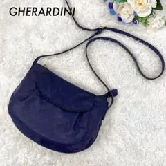 良品✨ゲラルディーニ ショルダーバッグ ナイロン ネイビー ゴールド金具