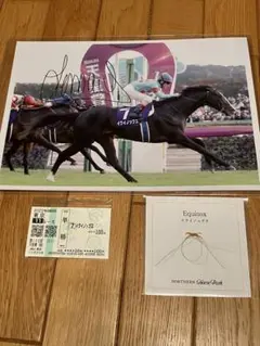 イクイノックス　2022日本ダービー　ルメール直筆サイン　馬券ホルダー　馬券　鬣 イクイノックス 2022日本ダービー ルメール直筆サイン 馬券