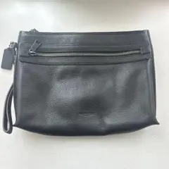 COACH ブラック レザー クラッチバッグ