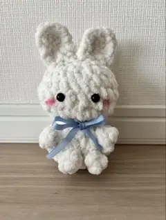 ホワイトウサギ あみぐるみ 約20cm