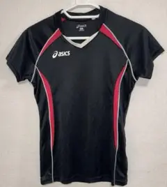asics バレーボール　ゲームシャツ　レディース　S 黒/ピンク