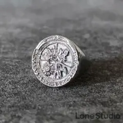 メキシカンジュエリー シルバー925 platedシグネットリング nature