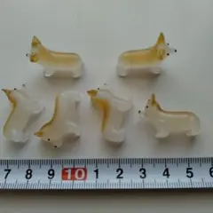小さなガラスの犬6匹(個)