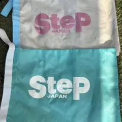 Step JAPAN シューズバッグ 水色・白