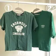 レディースシンプルグリーン半袖Tシャツ 2枚セット バラ売り可