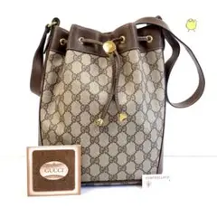 美品 GUCCI グッチ オールドグッチ 巾着ショルダーバッグ シェリーライン